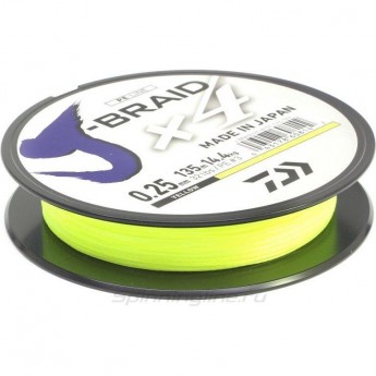 Шнур DAIWA J-Braid X4E-W/SC 0,17мм 135м желтый