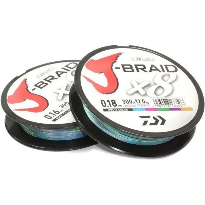 Шнур DAIWA J-Braid X8 0,35мм 300м multicolor 12755-135RU